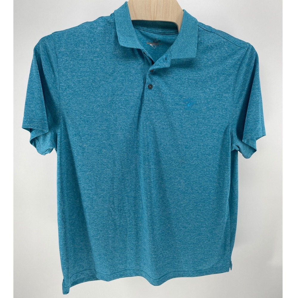 Beverly Hills Polo Club Polo Men XL Teal Blue Good Heathered Performance Short